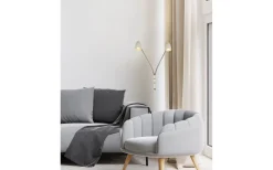 Golvläslampor < Aneta Sandnes Golvlampa Dubbel 140cm Vit/Krom