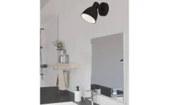 Badrumslampor Vägg < Eglo San Peri 1 Vägglampa GU10 LED 3000K 3W Svart IP44