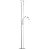 Uplight|Golvläslampor-Trio Lighting Santo II Golvlampa LED uplight i borstat stål