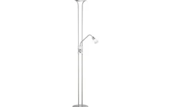 Uplight|Golvläslampor-Trio Lighting Santo II Golvlampa LED uplight i borstat stål