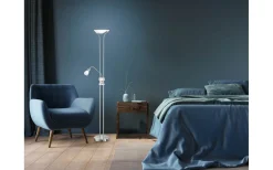 Uplight|Golvläslampor-Trio Lighting Santo II Golvlampa LED uplight i borstat stål