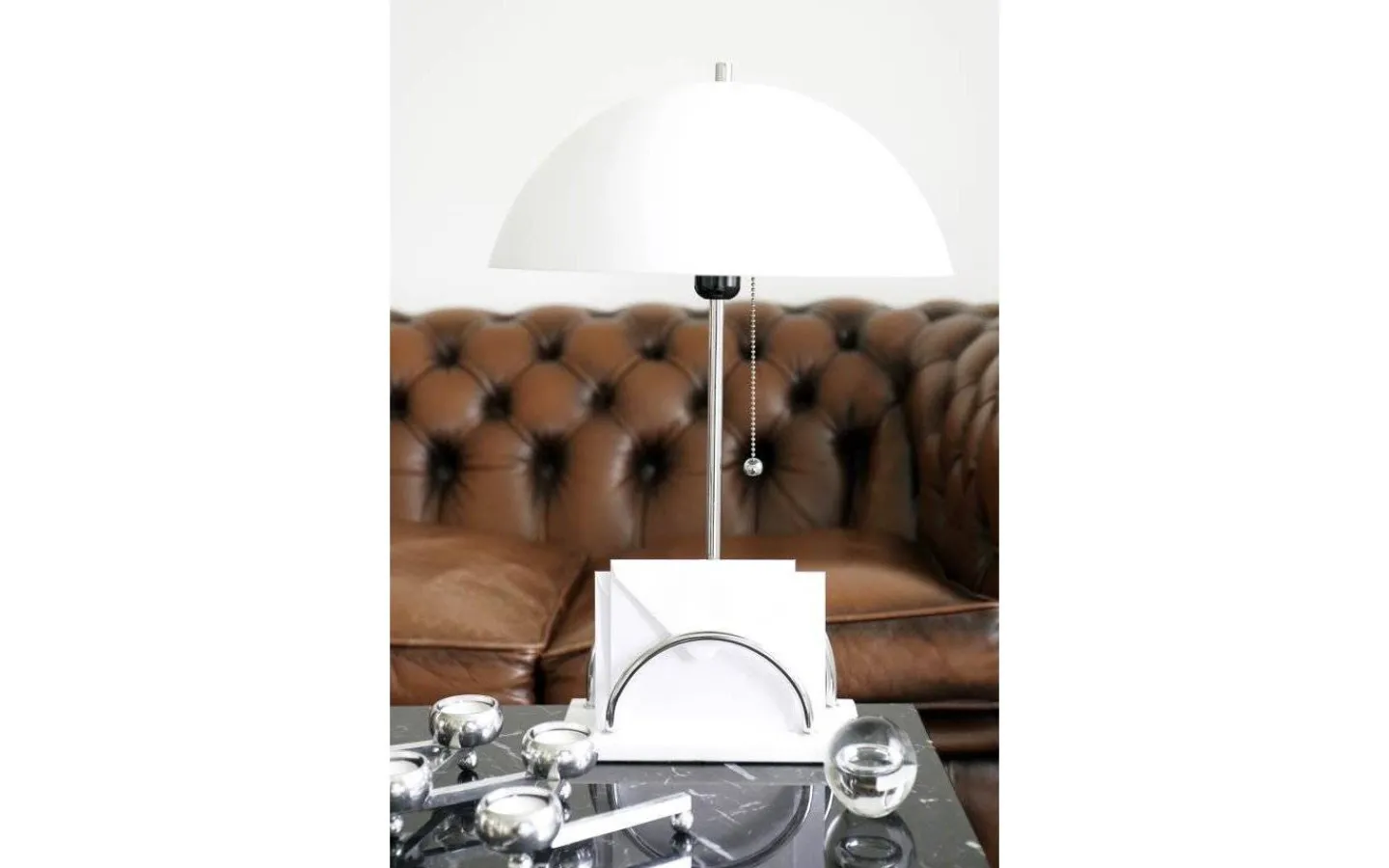 Bordslampor < Globen Lighting Sarah Bordslampa 50cm E27 Vit/Krom