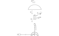 Bordslampor < Globen Lighting Sarah Bordslampa 50cm E27 Vit/Krom