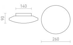 Badrumslampor Tak-Rendl Sara Plafond 26cm 12W 3000K Krom IP44