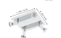 Takspot Med Minst 4 Lampor < Eglo Sarria Takspotlight 26cm GU10 LED 3000K 4x4,5W Vit