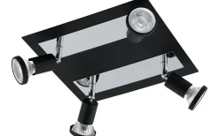 Takspot Med Minst 4 Lampor-Eglo Sarria Takspotlight 26cm GU10 LED 3000K 4x4,5W Svart