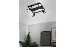 Takspot Med Minst 4 Lampor-Eglo Sarria Takspotlight 26cm GU10 LED 3000K 4x4,5W Svart