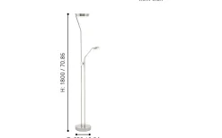 Uplight|Golvläslampor-Eglo Sarrione Golvlampa 180cm LED 3000K 2,8+17W Matt Nickel