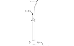 Uplight|Golvläslampor-Eglo Sarrione Golvlampa 180cm LED 3000K 2,8+17W Matt Nickel