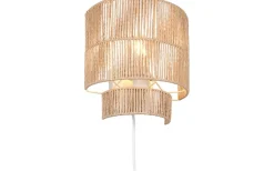 Lampetter-Reality Satna Vägglampa E27 brun/pappersgarn