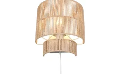 Lampetter-Reality Satna Vägglampa E27 brun/pappersgarn