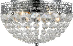 Kristallplafonder < Markslojd Saxholm Kristallplafond Krom 27cm 2xE14