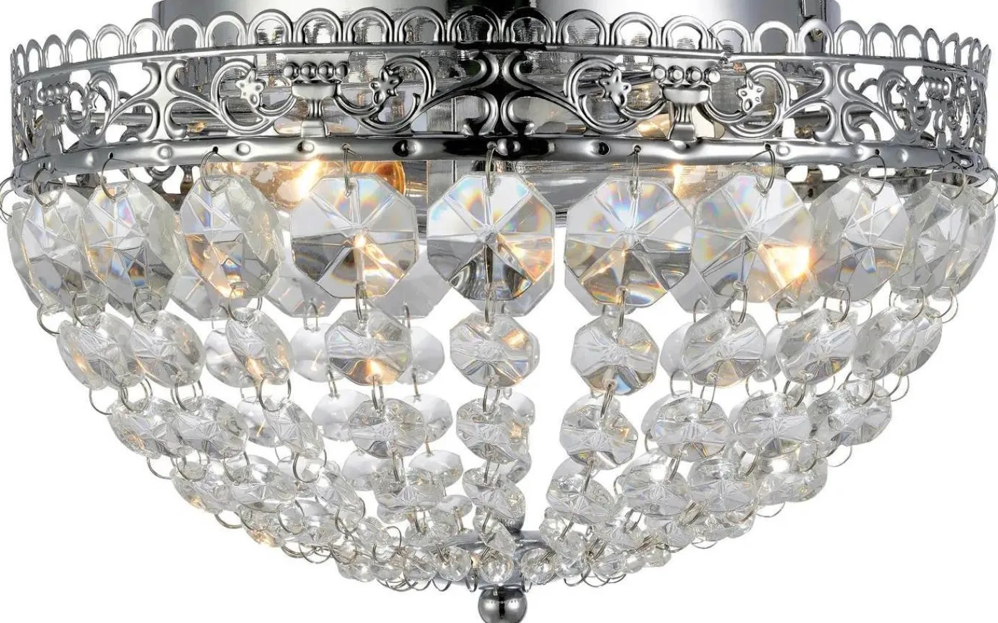 Kristallplafonder < Markslojd Saxholm Kristallplafond Krom 27cm 2xE14