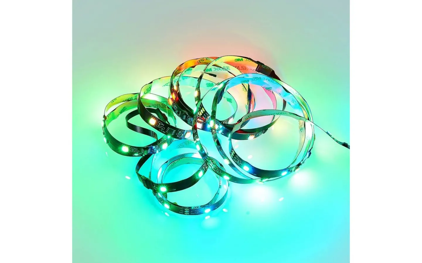 12V Led Slinga < Reality Screen LED-remsa för 51” skärm 3m RGB Komplett Kit USB Svart