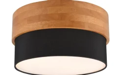 Plafonder-Trio Lighting Seasons Plafond 30cm E14 svart/trä