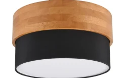Plafonder-Trio Lighting Seasons Plafond 30cm E14 svart/trä