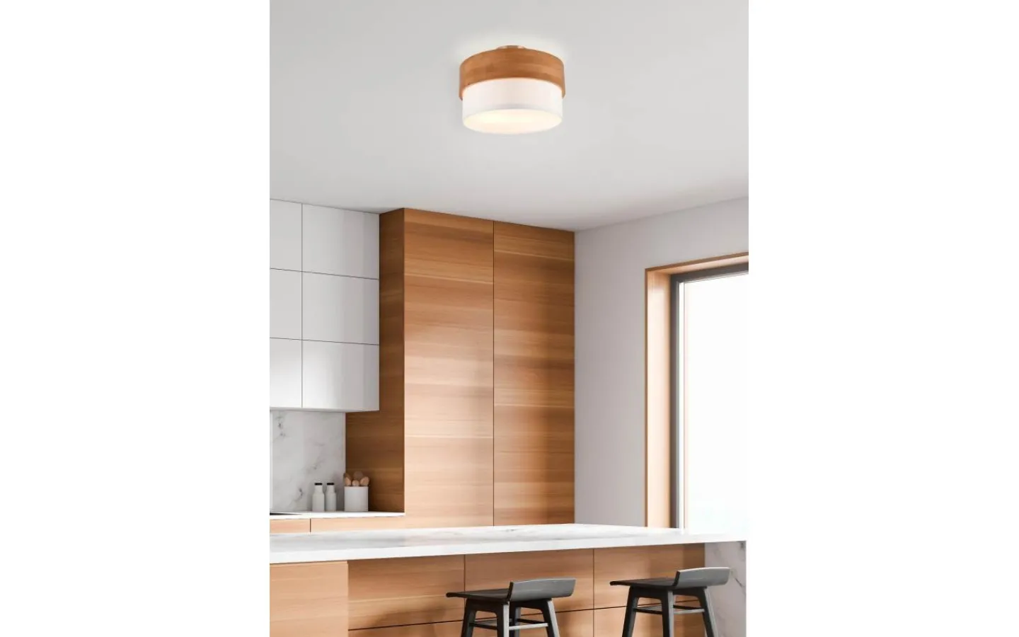 Plafonder < Trio Lighting Seasons Plafond 30cm E14 vit/trä