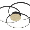 Plafonder-Trio Lighting Sedona Plafond LED matt svart/trä
