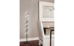 Golvlampor-Trio Lighting Sequence Golvlampa LED borstad aluminium/mattsvart