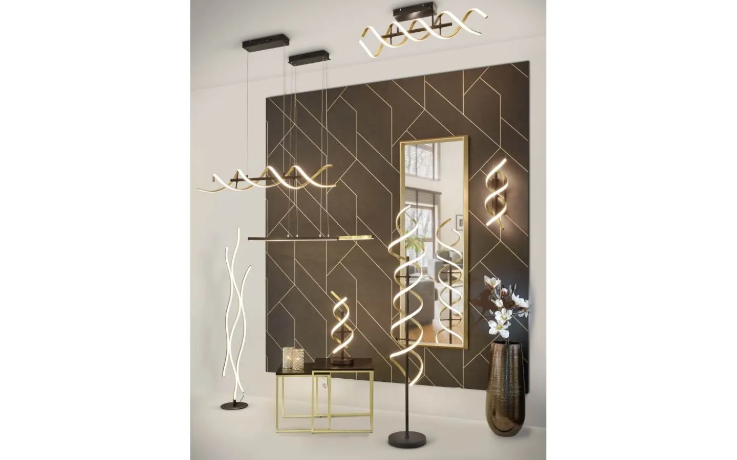 Plafonder < Trio Lighting Sequence Plafond LED matt mässing/matt svart