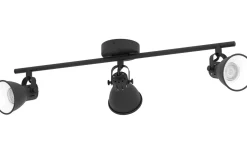 Avlånga Takspotlights|Takspot Med 3 Lampor-Eglo Seras Takspotlight 60cm GU10 LED 3000K 3x3W Svart