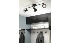 Avlånga Takspotlights|Takspot Med 3 Lampor-Eglo Seras Takspotlight 60cm GU10 LED 3000K 3x3W Svart