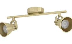 Avlånga Takspotlights|Takspot Med 2 Lampor < Eglo Seras Takspotlight 37cm GU10 LED 3000K 2x3W Borstad Mässing