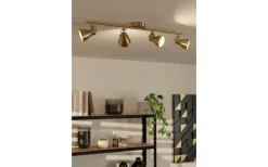 Avlånga Takspotlights|Takspot Med Minst 4 Lampor < Eglo Seras Takspotlight 77cm GU10 LED 3000K 4x3W Borstad Mässing
