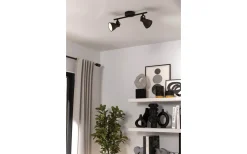 Avlånga Takspotlights|Takspot Med 2 Lampor-Eglo Seras Takspotlight 37cm GU10 LED 3000K 2x3W Svart