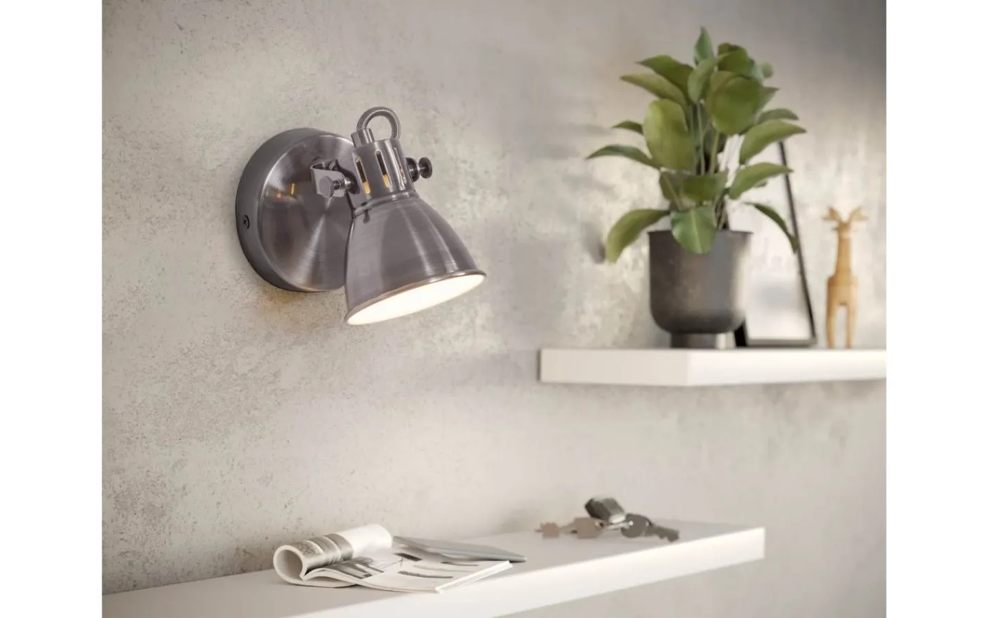 Takspot Med 1 Lampa < Eglo Seras Takspotlight 10cm GU10 LED 3000K 3W Nickel