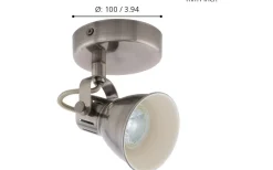 Takspot Med 1 Lampa < Eglo Seras Takspotlight 10cm GU10 LED 3000K 3W Nickel