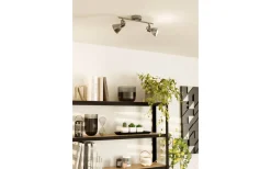 Avlånga Takspotlights|Takspot Med Minst 4 Lampor-Eglo Seras Takspotlight 77cm GU10 LED 3000K 4x3W Antik Nickel