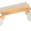 Takspot Med 2 Lampor-Trio Lighting Shanti Spotlight 2-delad E14 varmgrå/trä