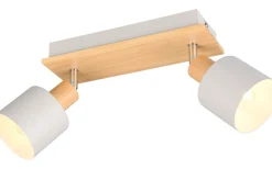 Takspot Med 2 Lampor-Trio Lighting Shanti Spotlight 2-delad E14 varmgrå/trä