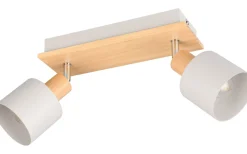 Takspot Med 2 Lampor-Trio Lighting Shanti Spotlight 2-delad E14 varmgrå/trä