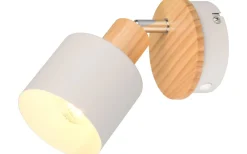 Läslampor-Trio Lighting Shanti Spotlight E14 varmgrå/trä