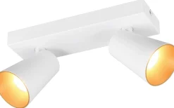Takspot Med 2 Lampor < Trio Lighting Sharp Spotlight 2-delad GU10 matt vit/guld