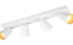 Avlånga Takspotlights|Takspot Med Minst 4 Lampor-Trio Lighting Sharp Spotlight 4-delad GU10 matt vit/guld