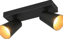 Takspot Med 2 Lampor-Trio Lighting Sharp Spotlight 2-delad GU10 matt svart/guld