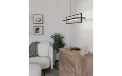 Avlånga Taklampor < Eglo Siberia Taklampa 78cm LED 3000-6500K 34W inkl. fjärrkontroll Svart
