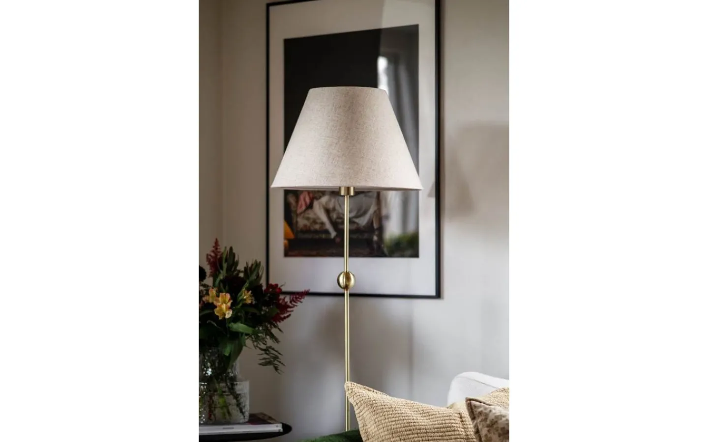 Enfärgade Runda Lampskärmar < Globen Lighting Sigrid Lampskärm Ø40cm Beige