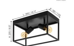 Plafonder-Eglo Silentina Plafond 36cm Svart