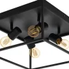 Plafonder-Eglo Silentina Plafond 36x36cm Svart