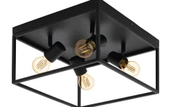 Plafonder-Eglo Silentina Plafond 36x36cm Svart