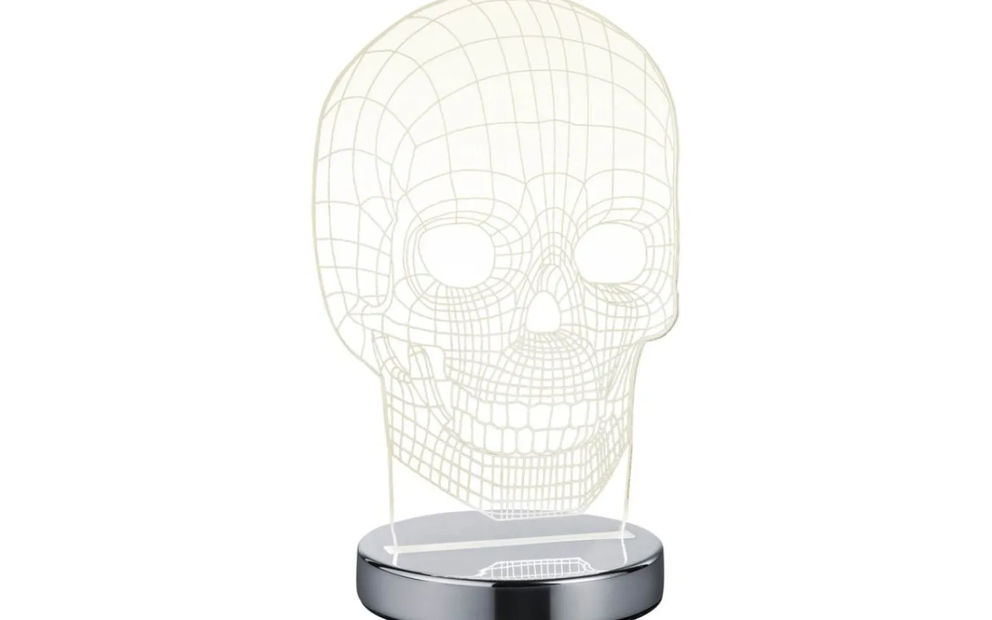 Nattlampor|Barnrum-Reality Skull Bordslampa LED i krom