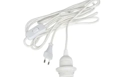 Sladdställ Med Sockel-PR Home Sladdställ 3,5m E27 med brytare Vit Textil