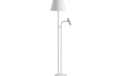 Golvläslampor-Belid Slender Golvlampa 150cm exkl. skärm Vitstruktur/Mässing