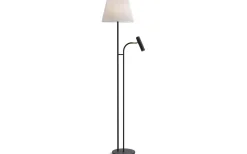 Golvläslampor-Belid Slender Golvlampa 150cm exkl. skärm Svartstruktur/Mässing
