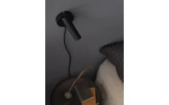 Läslampor < Belid Slender Vägglampa Svartstruktur/Mässing