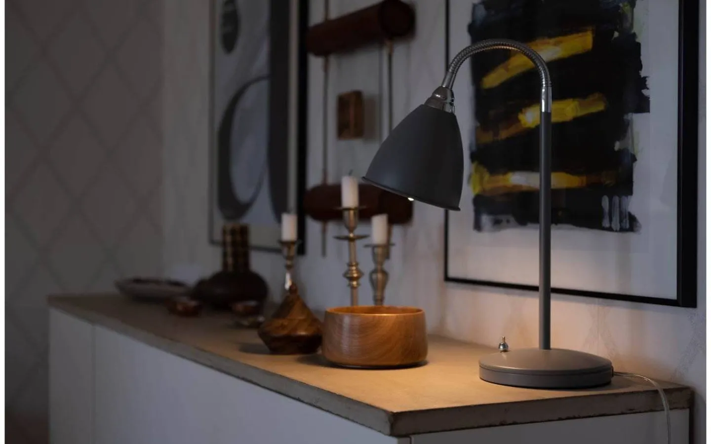 Skrivbordslampor-ArmaturHantverk Smögen Skrivbordslampa 45cm Grå